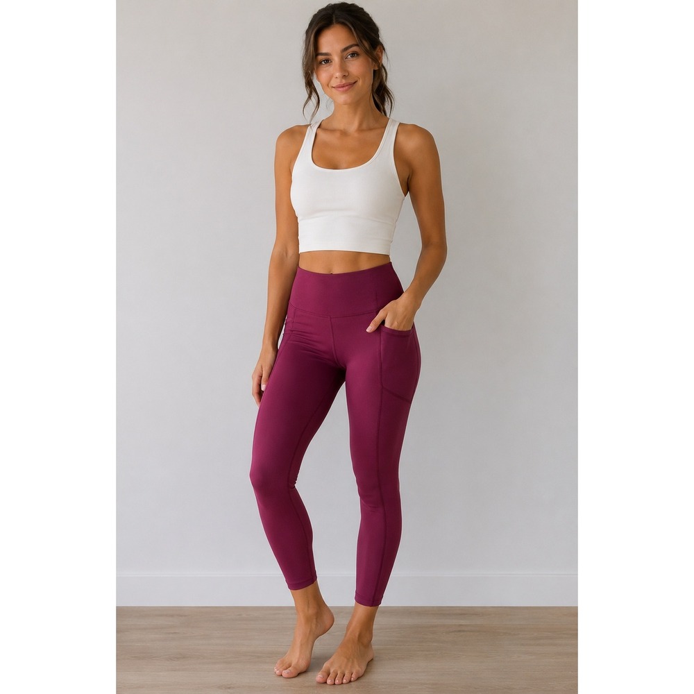 Yogalicious High Rise Ankle Leggings Athleisure Running Pickleball Gym sporty
